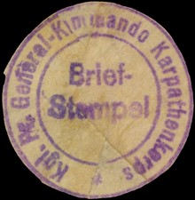K.Pr. General-Kommando Karpathenkorps Siegelmarke - 449273