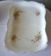 Große Servierschale Servierplatte Porzellan 42 cm mal 28,5 cm Blumenmuster Ga.