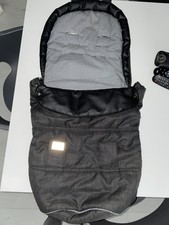 Teutonia Fußsack Sommerfusssack grau mit schwarzem Leder Buggy