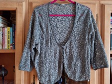 Tredy JACKE Bolero,  Gr. 48 grau, schick mit viel Spitze 