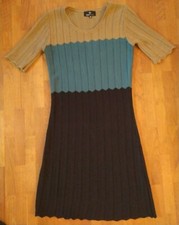 Strickkleid Schwarz Beige Grün S-M wie neu Ronni Nicole colorblock