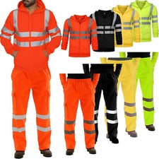 Männer Warnschutz Trainingsanzug zweiteilige Jacke Mantel + Hose Arbeitskleidung