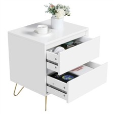 Nachttisch Nachtschrank Nachtkommode Nachtkästchen mit 2 Schubladen aus Holz