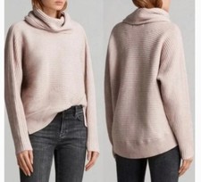 Allsaints Mesa mit Rollkragen Grobstrick Rippe Strick pink-Größe XS