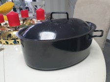 Oval Gänsebräter  Schmortopf Bratentopf Eisen / Gusseisen.