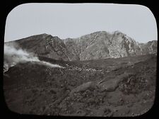 ANTIKE magische Laternenrutsche VULKANISCHE LAVA C1890 VIKTORIANISCHES FOTO VULKANKRATER