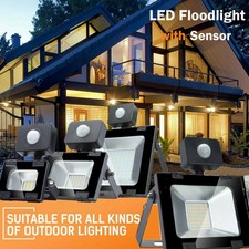 30W 50W 100W LED Fluter mit Bewegungsmelder Floodlight IP65 Strahler Flutlicht