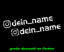 2x Instagram WUNSCHTEXT 20cm Auto Aufkleber Sticker Tuning JDM OEM Name Oilslick