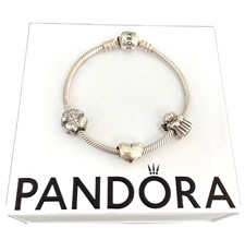 Pandora Armband mit Charms Engel Herz Kleeblatt 925 Silber