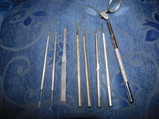 Vintage Dental Equipment 7pc inkl. verstellbarer Spiegel Esche 1933 USA DMC HMP