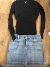 Kurzer Jeans Rock Größe XS/ 34 mit Pulli von H&M