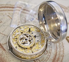 Schöne Spindel Taschenuhr in Silber verge pocket watch J:G: Demler A REGENSBURG