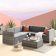 B Ware / Gartengruppe Sitzmöbel Gartenset Rattanmöbel Polyrattan Lounge 4
