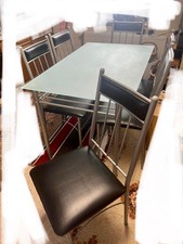 Moderner Esstisch aus Glas mit 6 Stühlen / Glastisch / Sitzgruppe