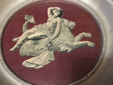 Großer Holzrahmen Bild auf Leinwand gedruckt. Rahmen beschädigt Weihnachten  