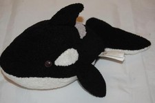 Orca Killer Wal 2004 Plüsch Schwarz Weiß Grau Bestickt Augen 10 " Spielzeug K &