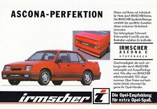 OPEL ASCONA C IRMSCHER Tuning Limousine Prospekt Brochure Sheet 1986 S