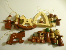 11xVintage Deutsches Holz Weihnachtsbaumschmuck Bemalte Konvolut Figuren