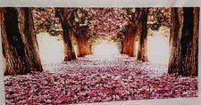 Japanische Kirschblüte LEINWAND Bild WANDBILD KUNSTDRUCK 60X120 CM
