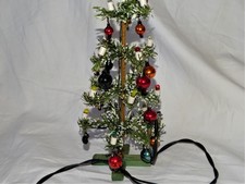 antik Weihnachtsbaum Papier mit Glasschmuck Lauscha ca 23 cm um 1940 Rari