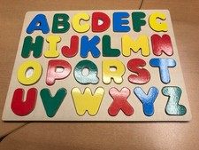 Setzpuzzle ABC Holz Kinderpuzzle Setz-Puzzle Alphabet Buchstaben TOP