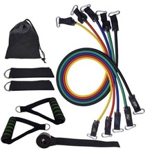 11-teiliges Fitness Latex Widerstandsbänder Set Training Übung Yoga Fitnessstudio Gummiband