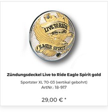 Zündungsdeckel Live to Ride Eagle Spirit gold Sportster Xl 1200 883 Cci 18917