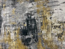  Teppich Chenille Flachgewebe Vintage used Look 160x230 cm Polyester grau gelb 