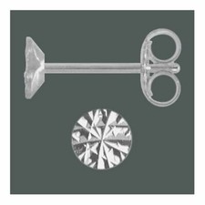 Ohrstecker Kelchstecker diamantiert weiß 1 Paar 925 Silber 3,0 mm Damen Herren