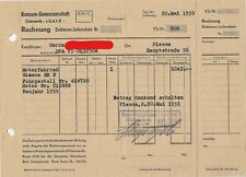 91/612 RECHNUNG 1959 KONSUM  ELSTERWERDA MOTORFAHRRAD SIMSON SR2 MOPED ROLLER