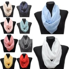 Uni Loop Schal Loopschal Rundschal Schlauchschal Tuch Halstuch Seide 12 Farben