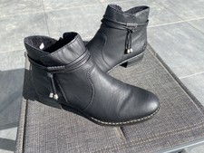Rieker Damen Schuhe Boots Stiefelette Gr. 40 Schwarz