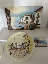 Vintage Bilder Haus am Meer/Vintageteller