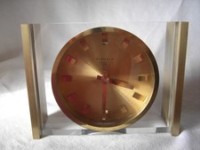 TISCHUHR-KIENZLE DESIGN UHR- GLAS-PLEXI GLAS + MESSING -GEWICHT 1250gr-16,7X12,5