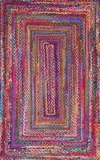 Rechteckiger geflochtener Teppich, handgefertigter, wendbarer indischer...