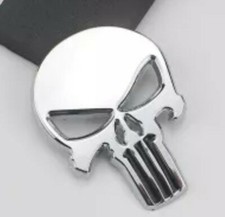 Skull--Totenkopf-Punisher -3D Metall - Autoaufkleber-Tunnig Car CHROM