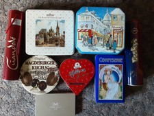 Konvolut 8 Blechdosen leer Keksschachtel Likördose und Pralinenschachteln  