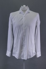 HUGO BOSS Businesshemd Hemd L KW41 weiß Langarm Haifischkragen Slim Strech B990