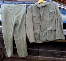 Uniform Drillichjacke + Hose Größe ca 52 Wehrmacht WH sehr gute Qualität Museums