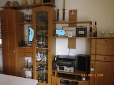 Schrankwand Buche Vollholz 3 meter br 2,15m ho Wohnzimmer Schrank Beleuchtung