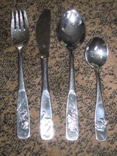 "WMF" Kinderbesteck Set 4tlg. Cromargan mit Motiven  Top Zustand!!!