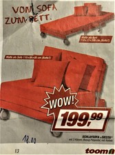ZWEISITZER SOFA ROT VERSTELLBAR ZUM BETT 110 x 200 M ! NUR FÜR ABHOLER !