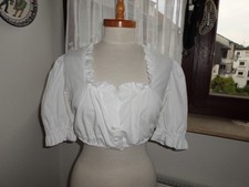 H. MOSER Trachten Bluse DIRNDL BLUSE in WEIß RÜSCHEN-KRAGEN Gr. 44/46 
