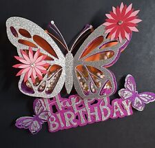 Shaker Tortenaufleger, Glitzer, personalisiert, Schmetterling