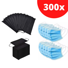 OP-Masken Blau Schwarz Mundschutz 3-lagig Typ 2R Hygienemaske Einwegmaske Maske