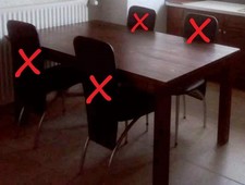 Esstisch aus Massivholz 160 x 90 x 75 cm