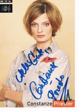 Constanze Priester, original Autogramm auf Autogrammkarte, "Hinter Gittern"