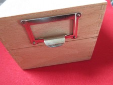 kleiner Holz-Karteikasten DIN A 6 für Br.10,8cm Karteibox  Etikettenhalter/Griff