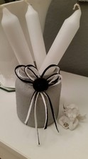 Windlicht★Shabby★Landhaus★Vintage★Romantik★Kerzen★Deko★Schwarz-weiß★grau★Vase