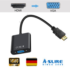 NEU HDMI auf VGA Adapter Konverter VGA Buchse Video mit 3.5mm Audio kabel PC PS